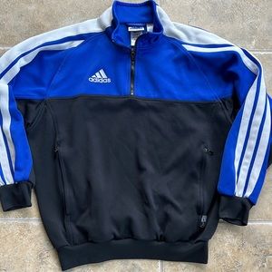 Vintage Adidas track jacket quarter zip pullover men's size small black pullover